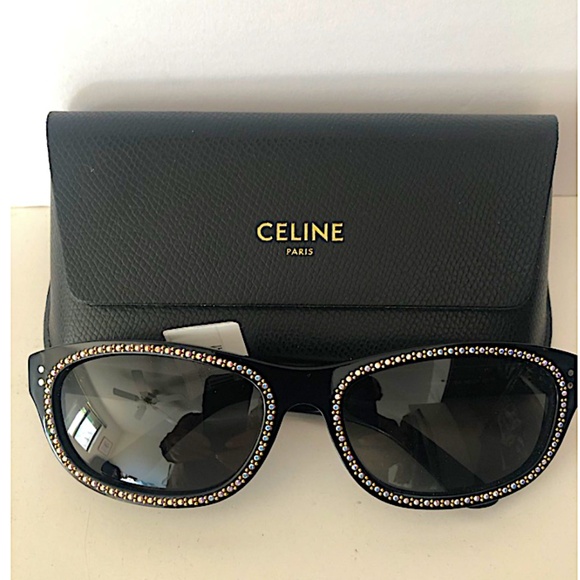 Céline - 07 Sunglasses in Acetate with Crystals and Metal - Black - Sunglasses - Picture 3 of 15